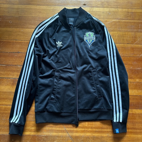 Adidas Charcoal Ribbed Jacket - Picture 3 of 5